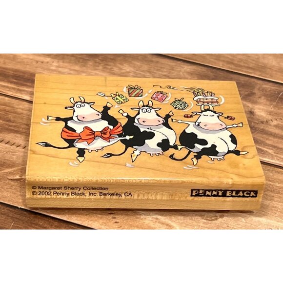 HTF Penny Black Margaret Sherry Collection COW Moo Birthday 2346K Rubber Stamp - Picture 1 of 5